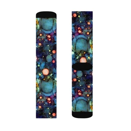 Blue Nebula Bloom on a Socks