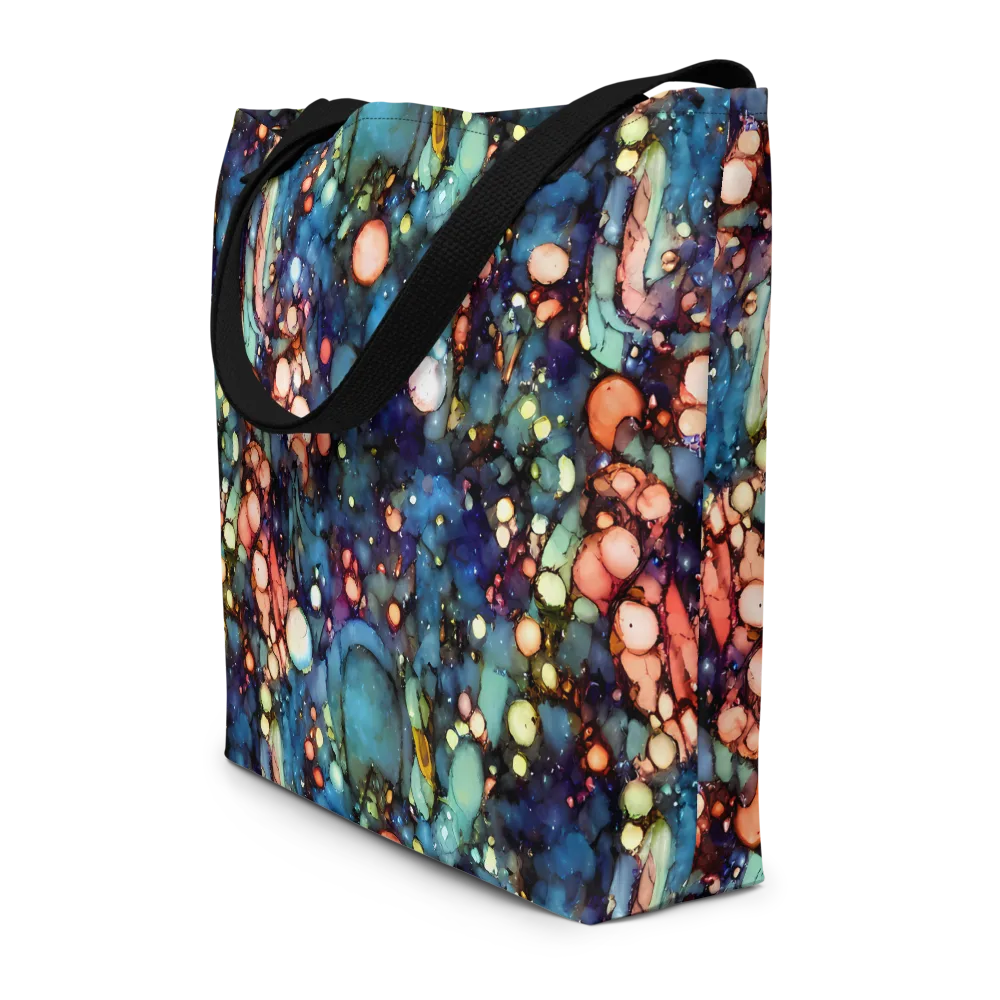 Blue Nebula Bloom on Large Tote Bag W/ Pocket — Front