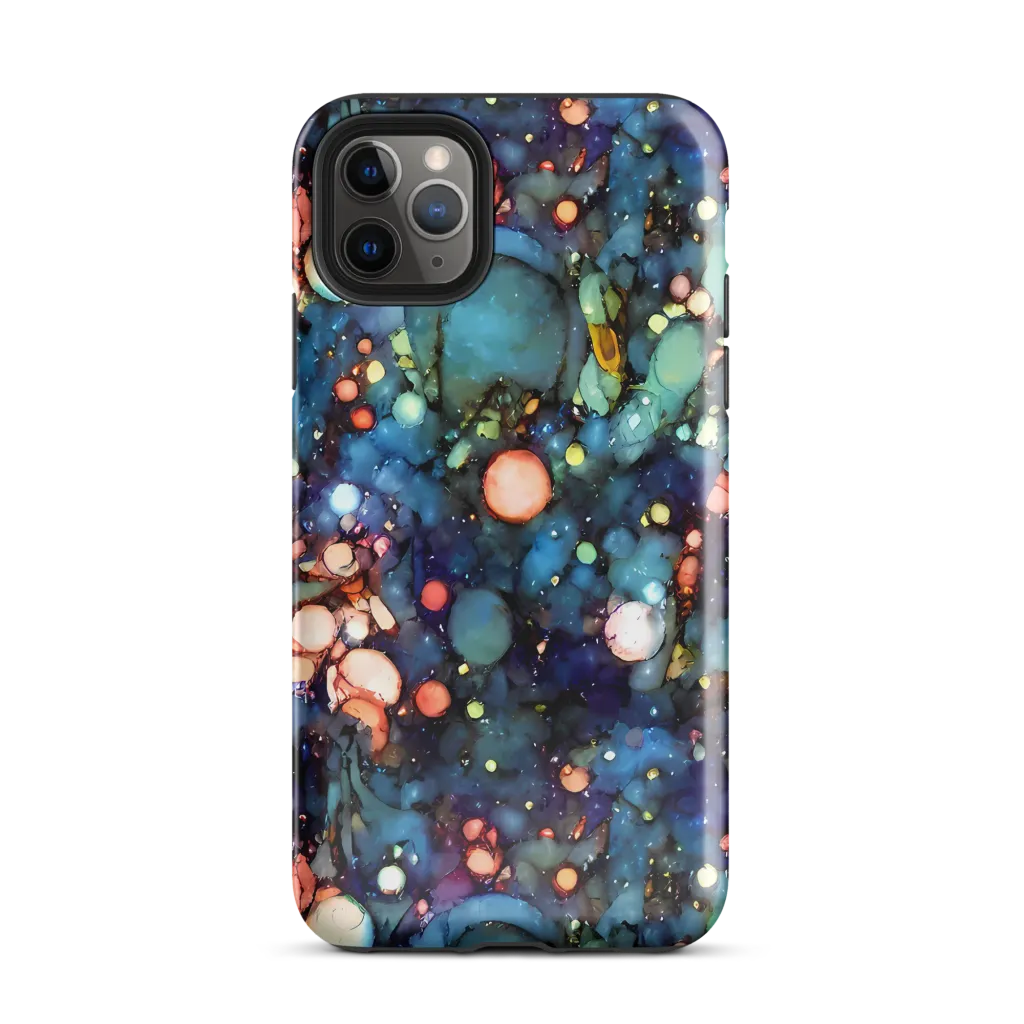 Blue Nebula Bloom on Tough Case for iPhone® — Front
