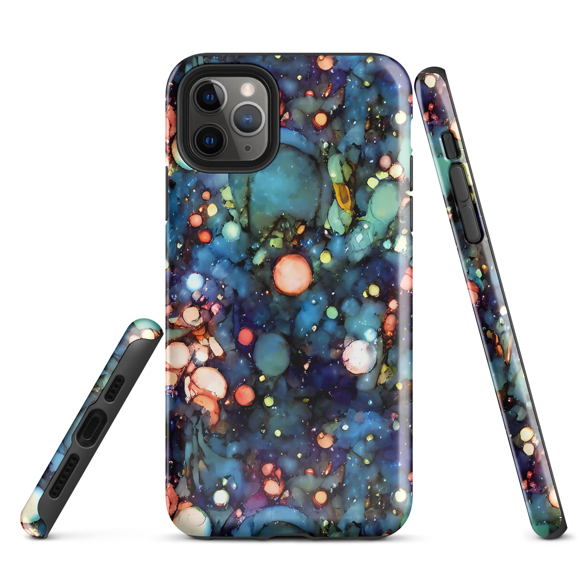 Blue Nebula Bloom on Tough Case for iPhone® — Front