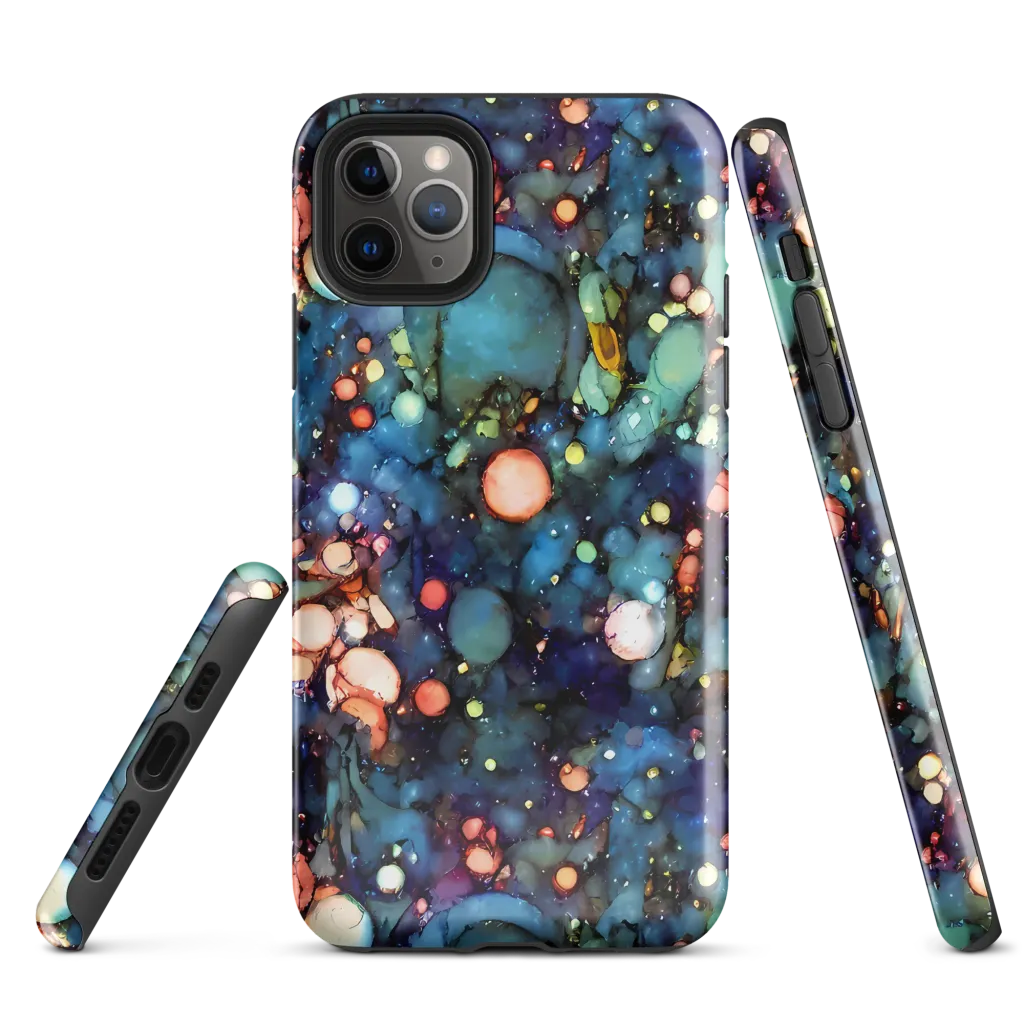 Blue Nebula Bloom on Tough Case for iPhone® — Front