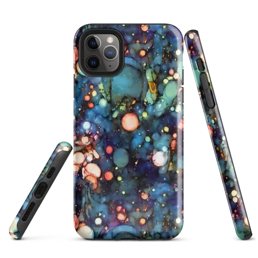 Blue Nebula Bloom on a Tough Case for iPhone®