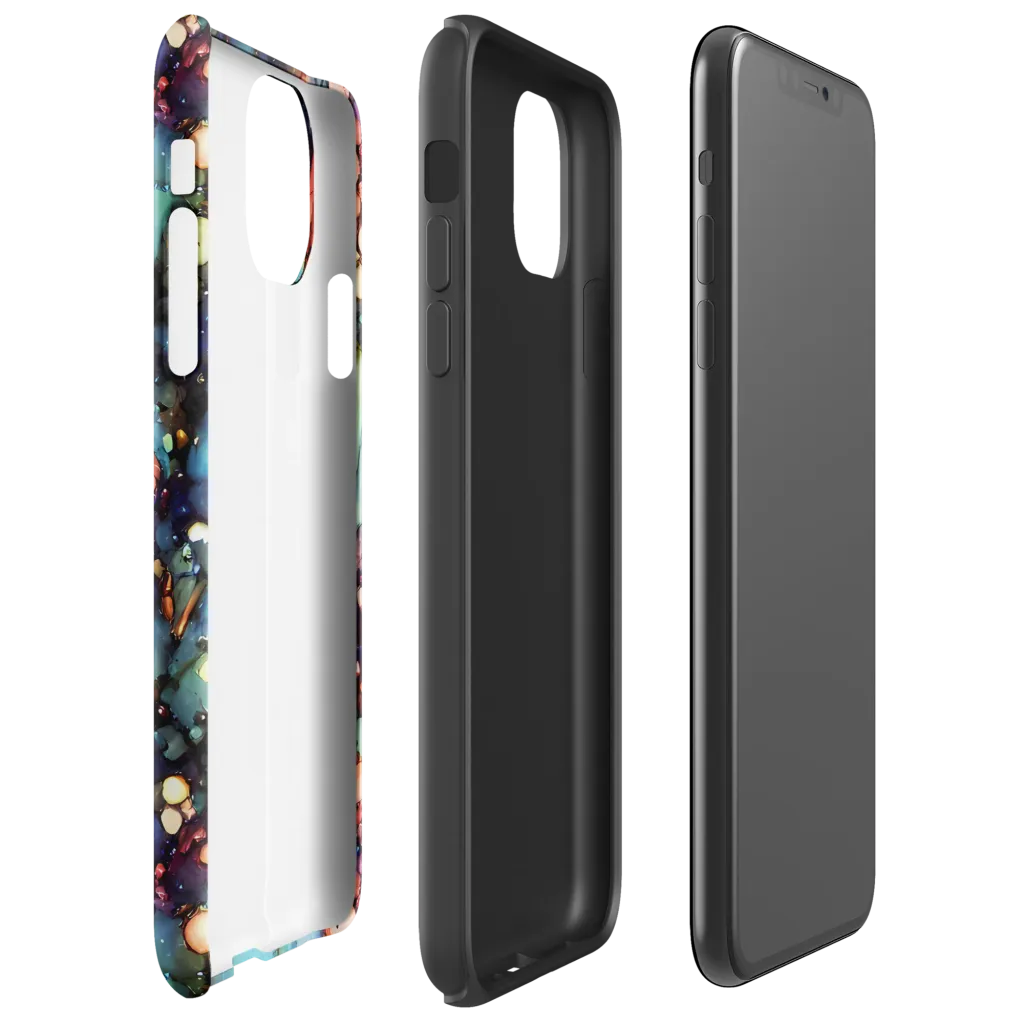 Blue Nebula Bloom on Tough Case for iPhone® — Right