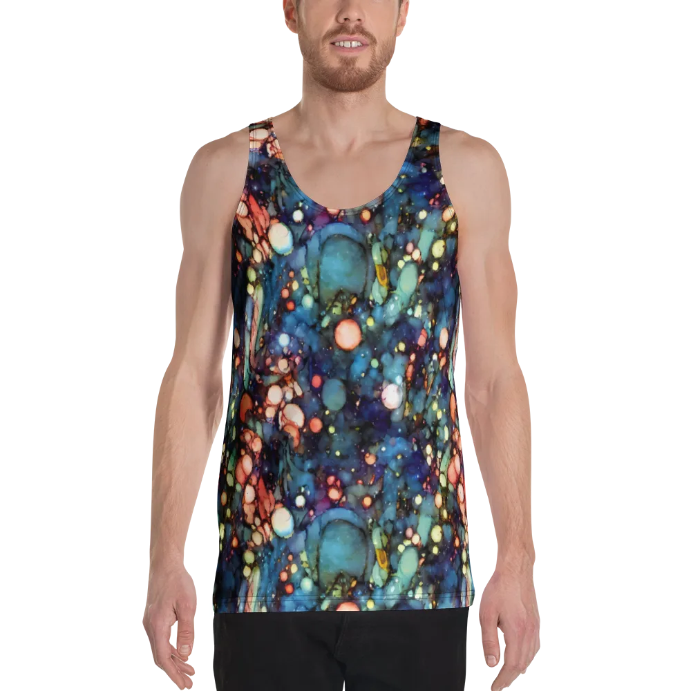 Blue Nebula Bloom on Men's Tank Top — Front
