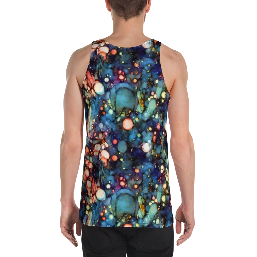 Blue Nebula Bloom on Men's Tank Top — Back