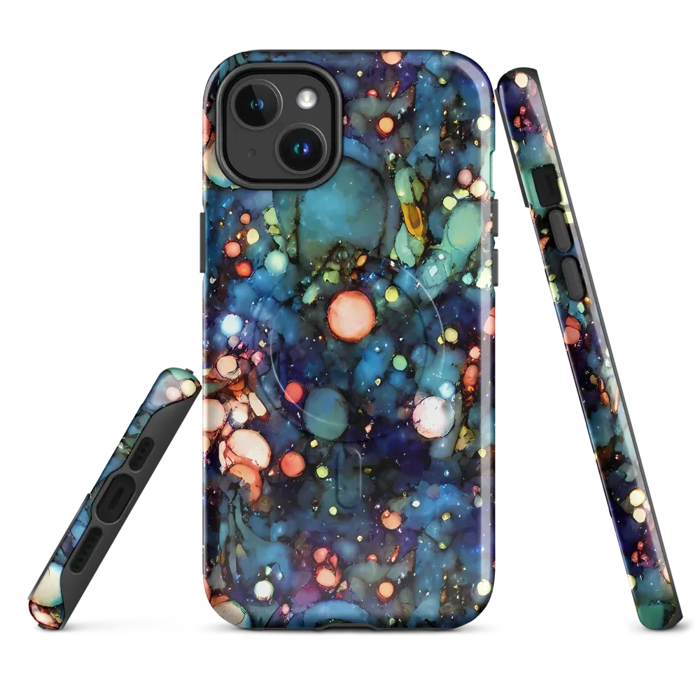 Blue Nebula Bloom on MagSafe Tough Case for iPhone® — Front
