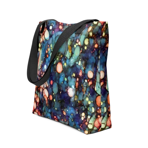 Blue Nebula Bloom on a Tote Bag