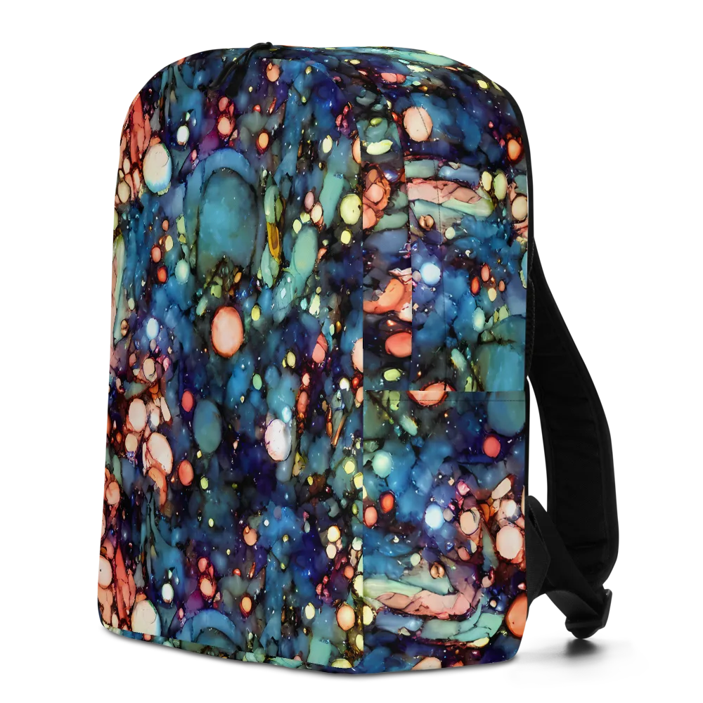 Blue Nebula Bloom on Minimalist Backpack — Left