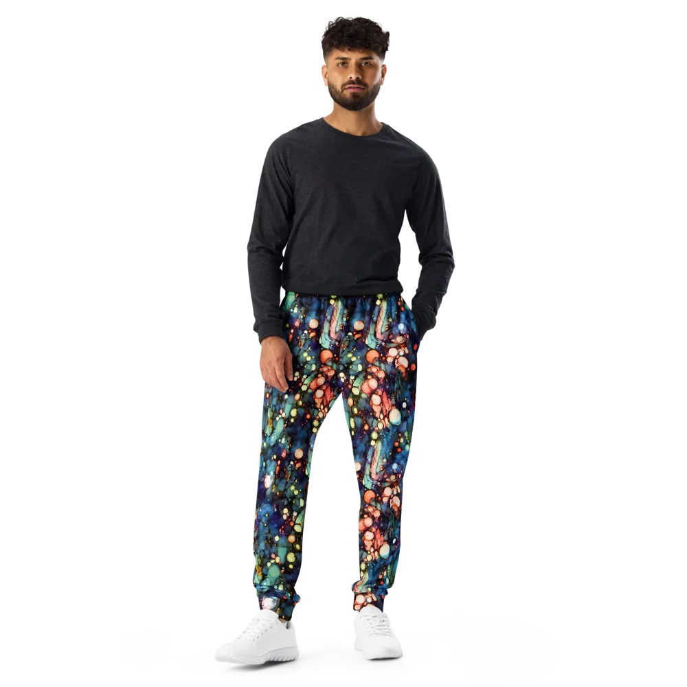 Blue Nebula Bloom on Men's Joggers — Front