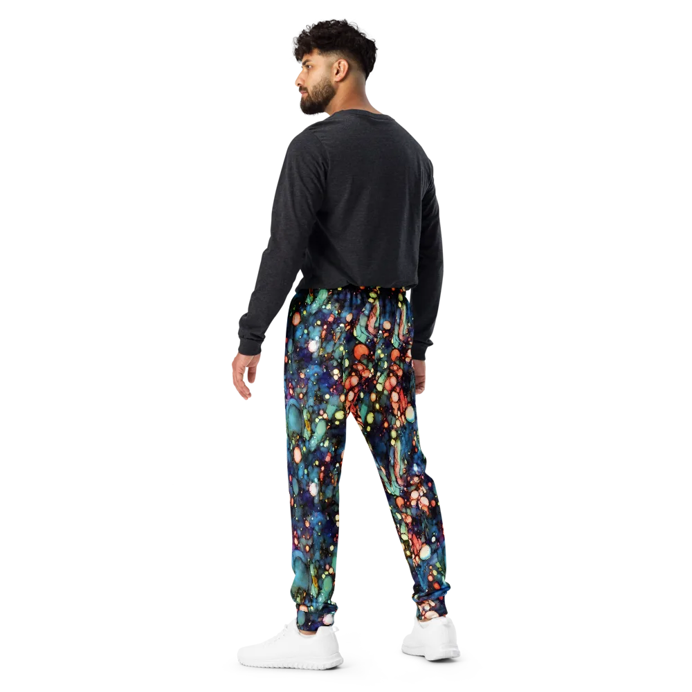 Blue Nebula Bloom on Men's Joggers — Back