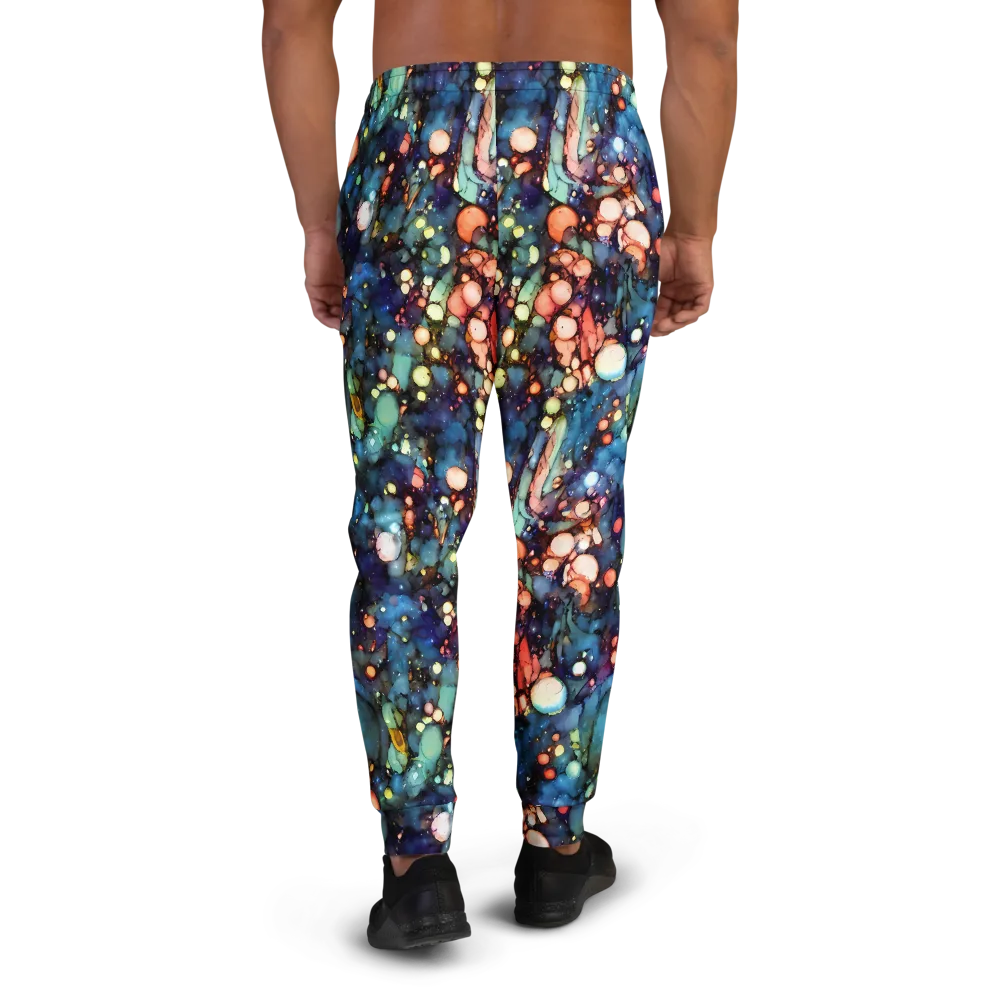 Blue Nebula Bloom on Men's Joggers — Back