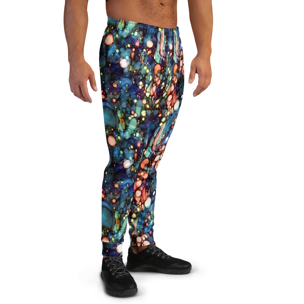 Blue Nebula Bloom on Men's Joggers — Right