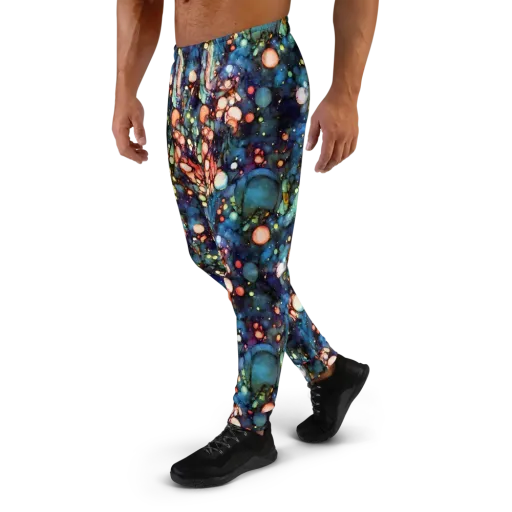 Blue Nebula Bloom on a Men's Joggers