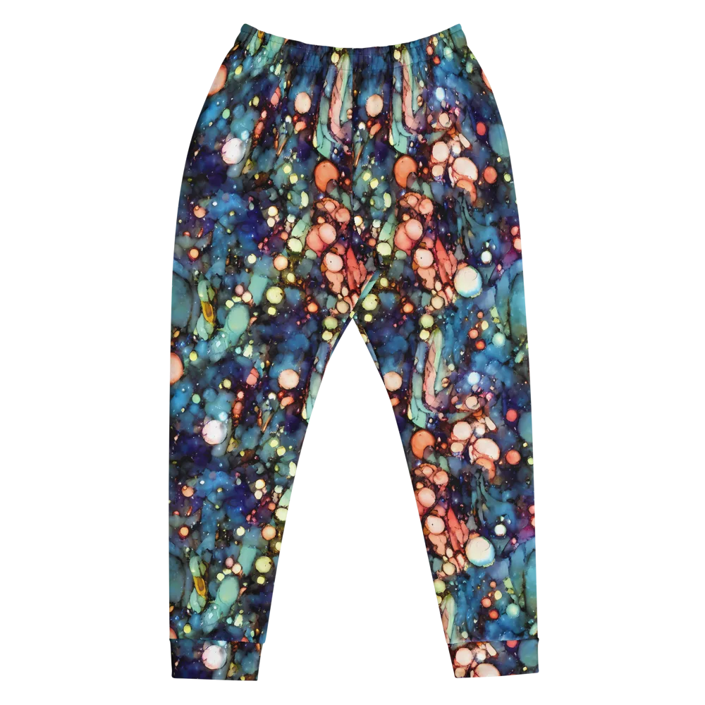 Blue Nebula Bloom on Men's Joggers — Front