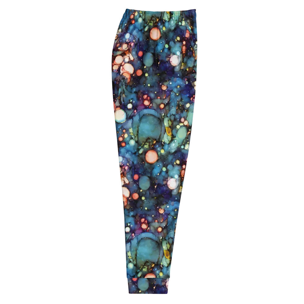 Blue Nebula Bloom on Men's Joggers — Right