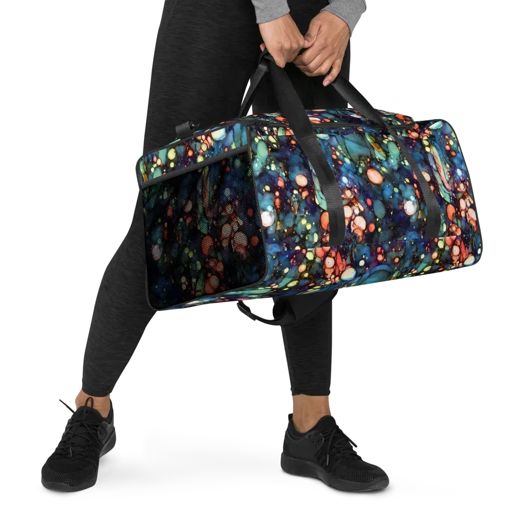 Blue Nebula Bloom on Duffle Bag — Right Front