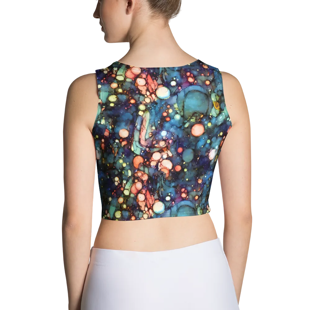 Blue Nebula Bloom on Crop Top — Back