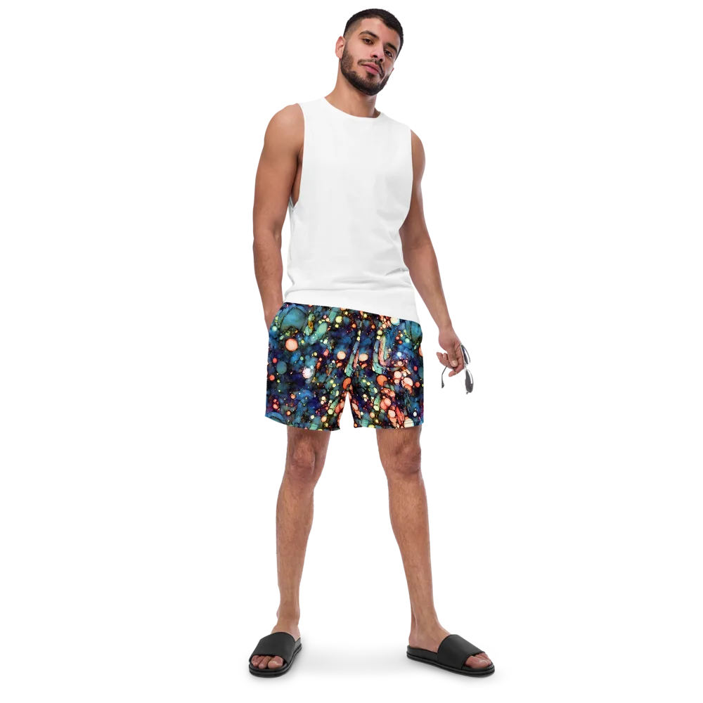 Blue Nebula Bloom on Swim Trunks — Front