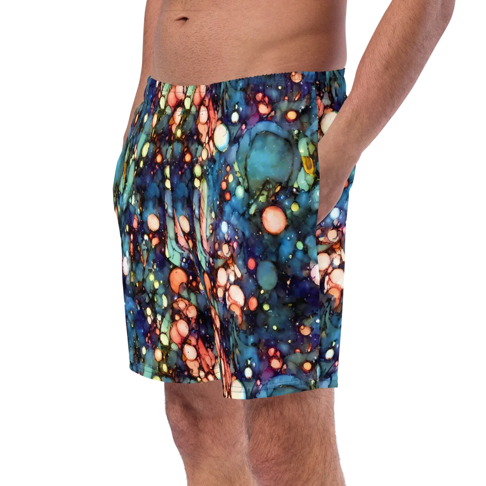 Blue Nebula Bloom on Swim Trunks — Left Front