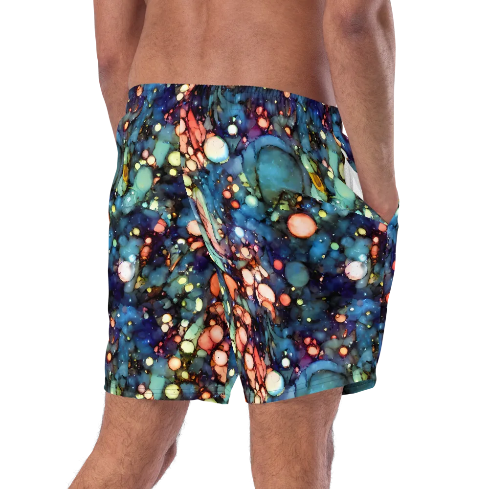 Blue Nebula Bloom on Swim Trunks — Right Back