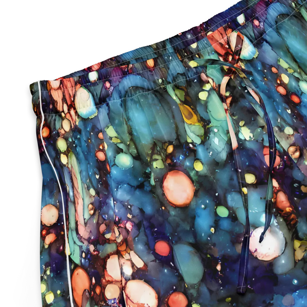 Blue Nebula Bloom on Women's Pajama Shorts — Product details