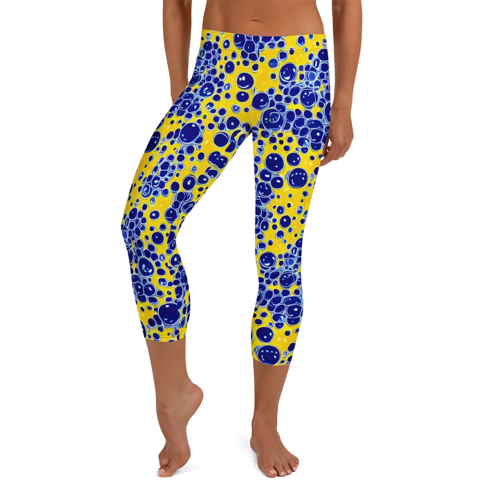 Cobalt Fizz on Capri Leggings — Front