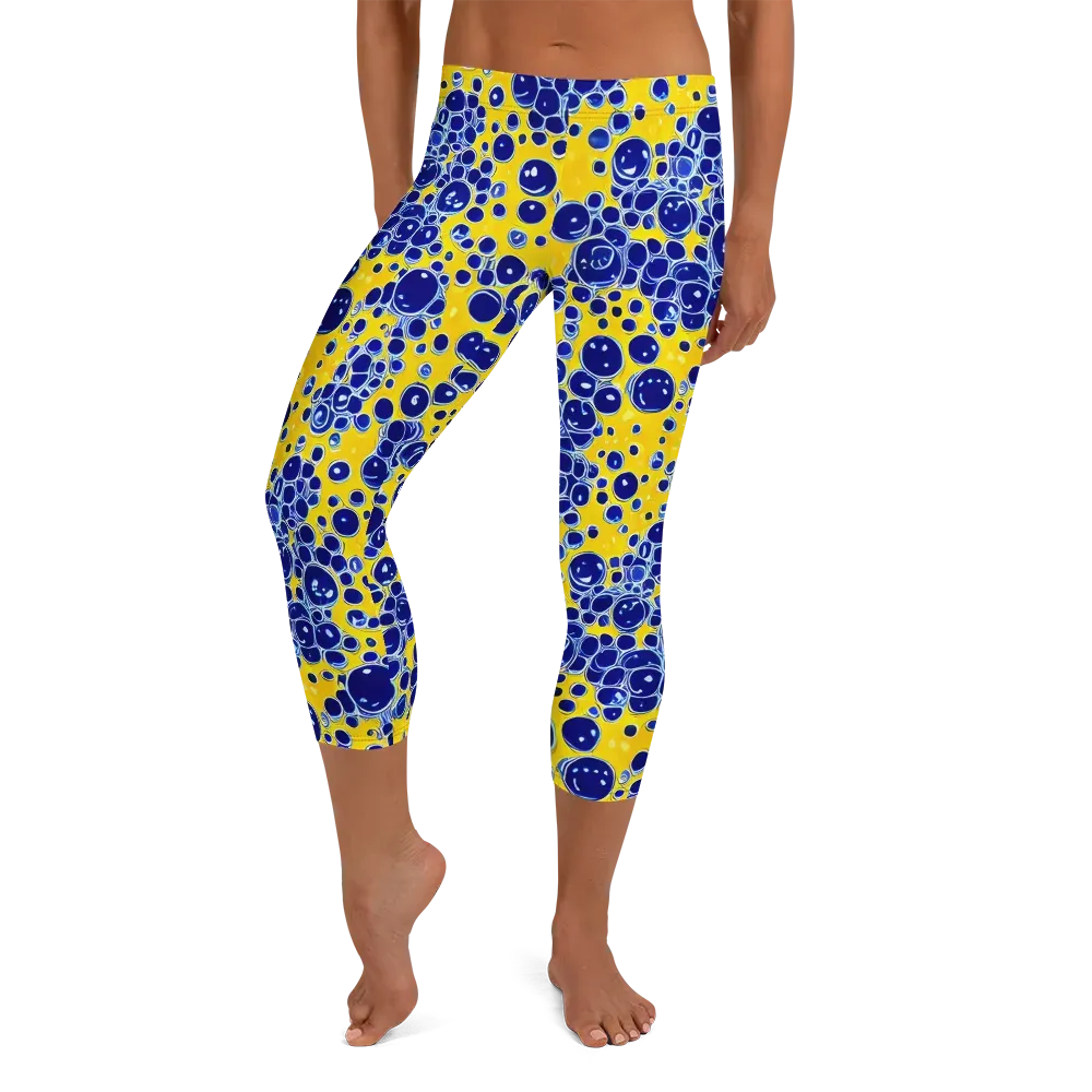 Cobalt Fizz on Capri Leggings — Front
