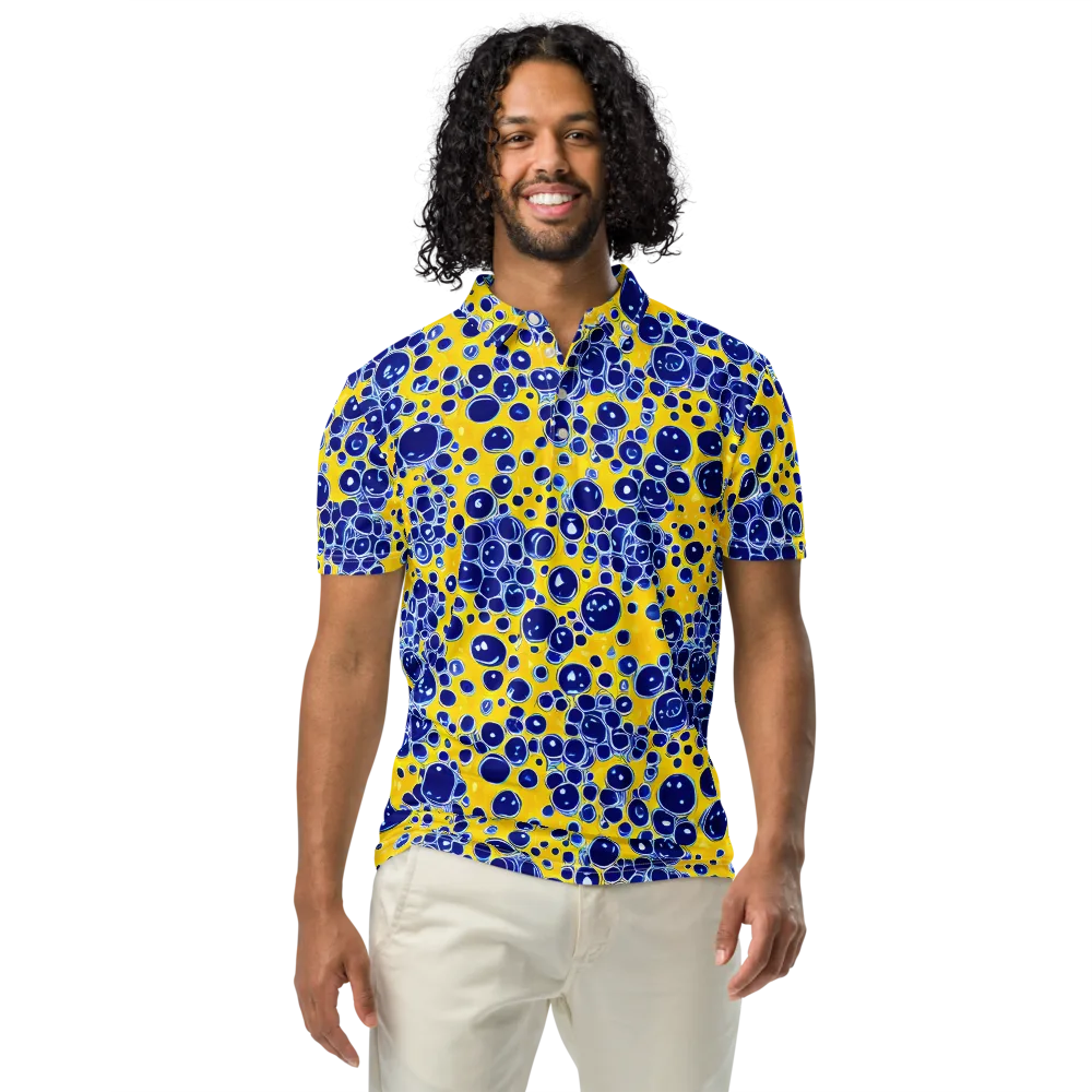 Cobalt Fizz on Men's Slim Fit Polo Shirt — Front