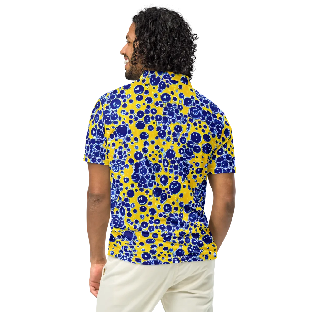 Cobalt Fizz on Men's Slim Fit Polo Shirt — Back
