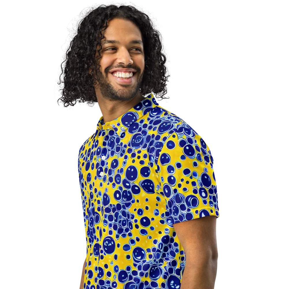 Cobalt Fizz on Men's Slim Fit Polo Shirt — Left Front