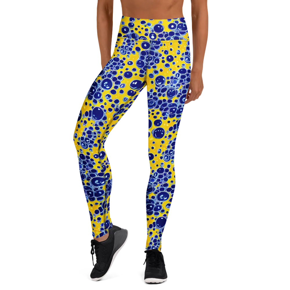 Cobalt Fizz on Yoga Leggings — Front