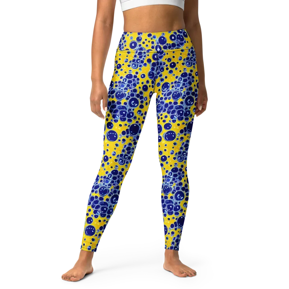Cobalt Fizz on Yoga Leggings — Front