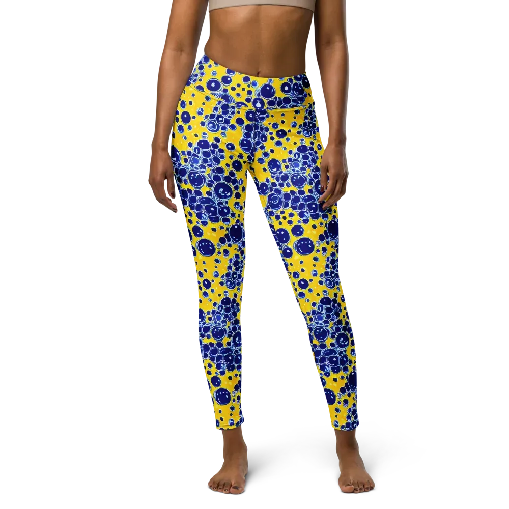Cobalt Fizz on Yoga Leggings — Front