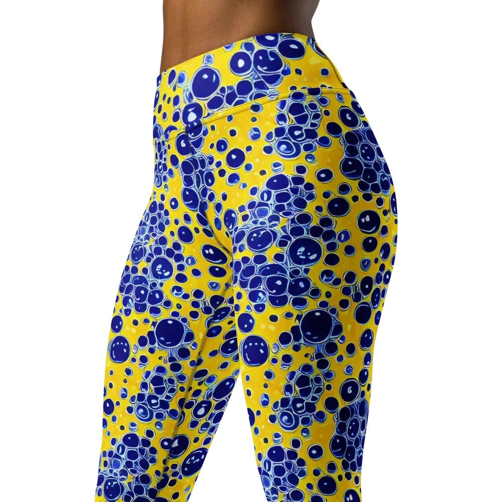 Cobalt Fizz on Yoga Leggings — Left Front