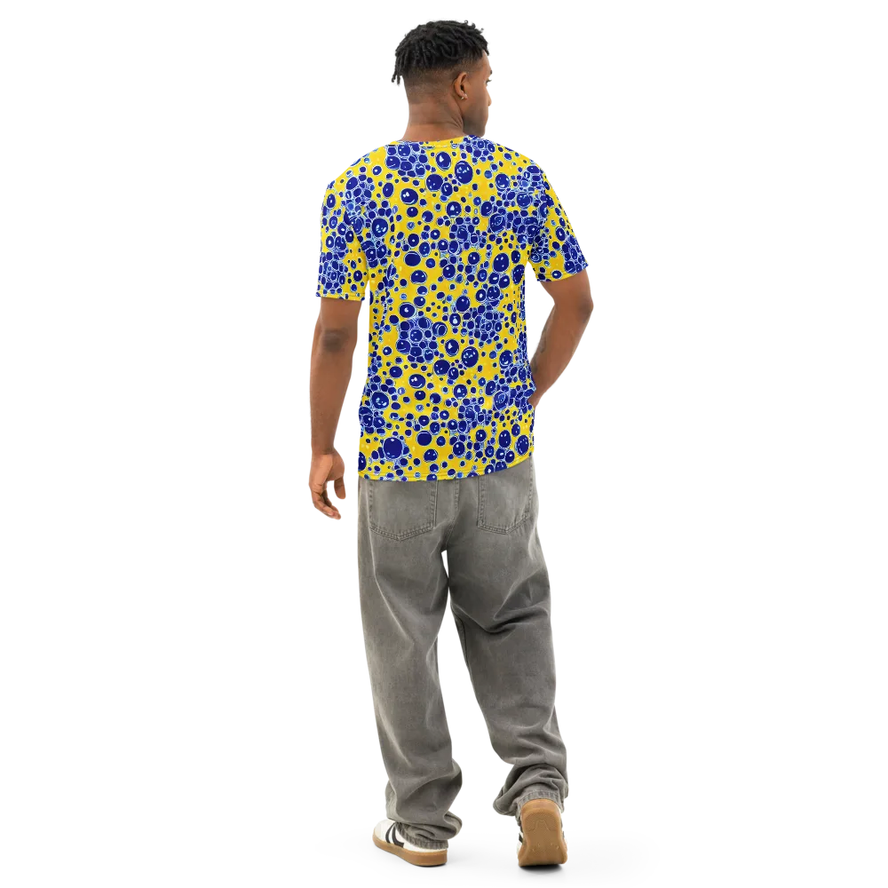 Cobalt Fizz on Men's Cotton Crew Neck T-Shirt — Back