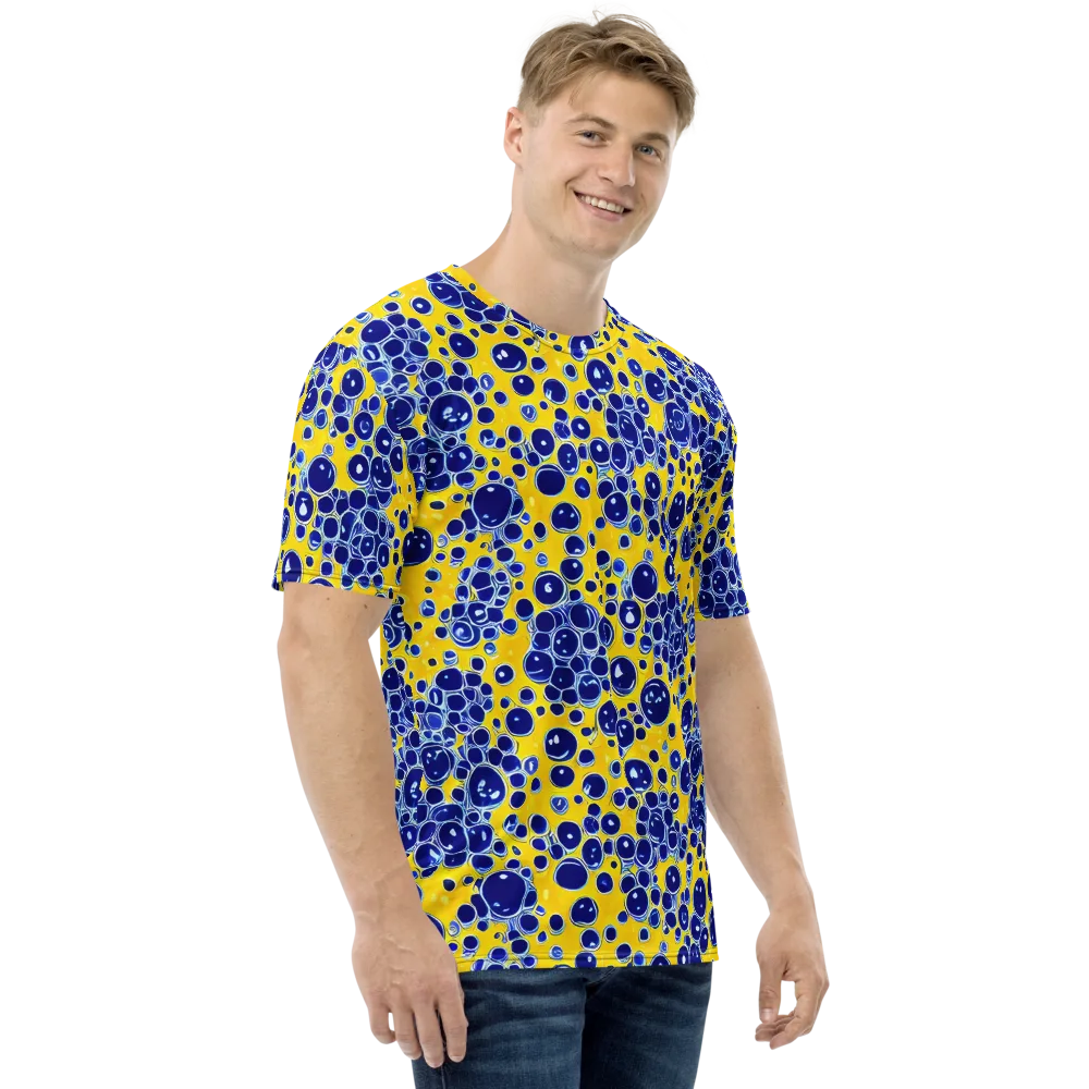 Cobalt Fizz on Men's Crew Neck T-Shirt — Right