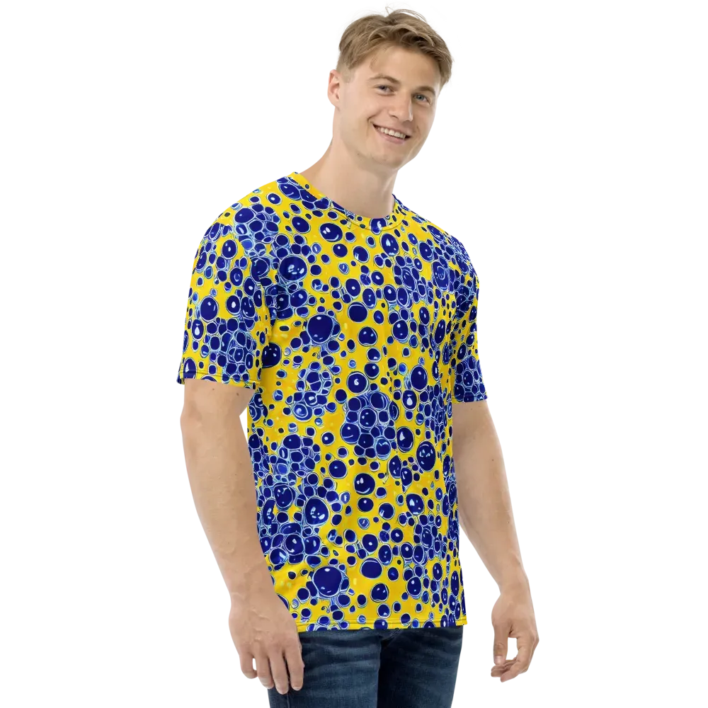Cobalt Fizz on Men's Crew Neck T-Shirt — Right