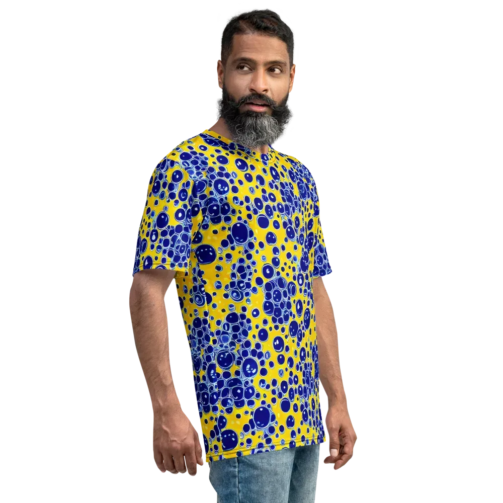 Cobalt Fizz on Men's Crew Neck T-Shirt — Right