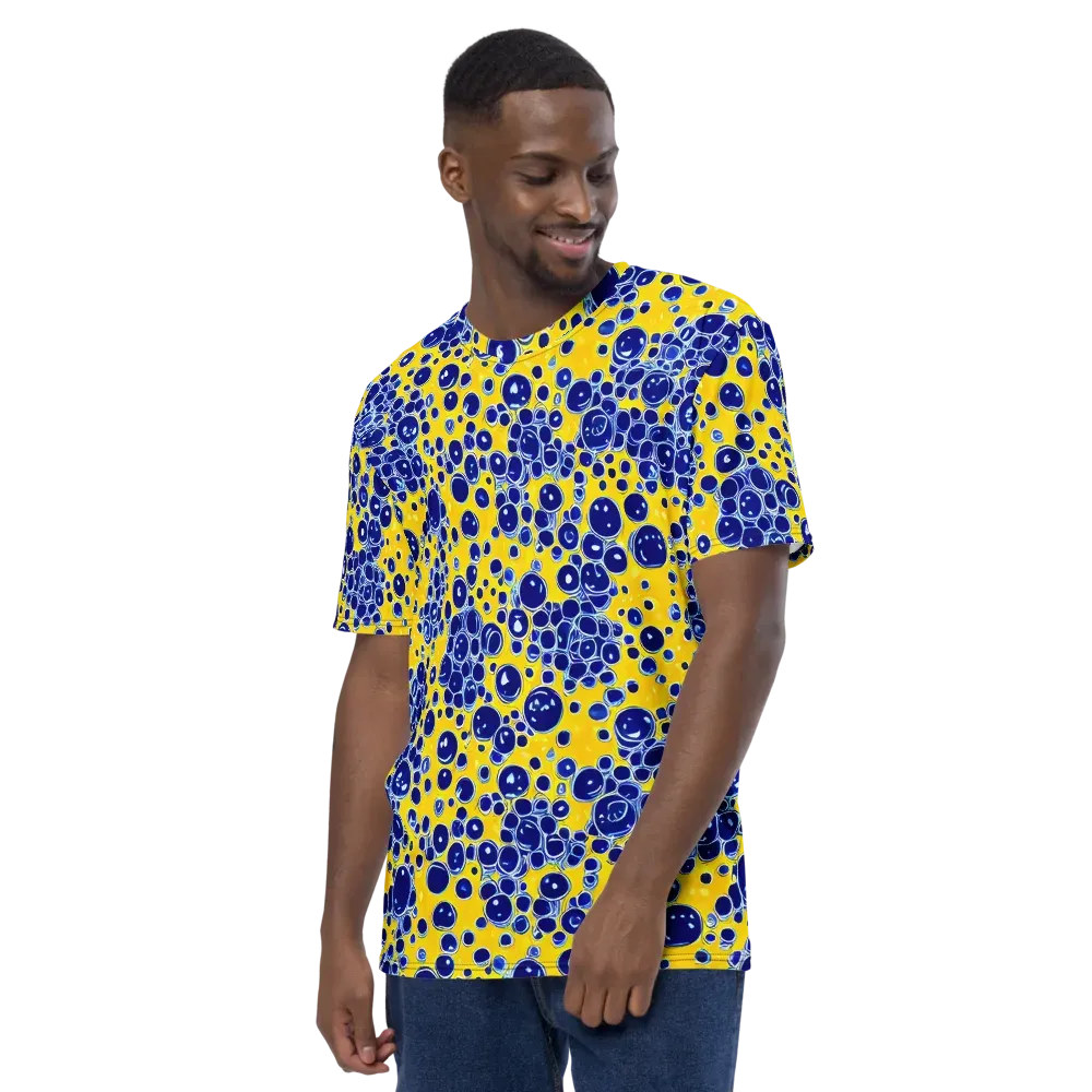 Cobalt Fizz on Men's Crew Neck T-Shirt — Left