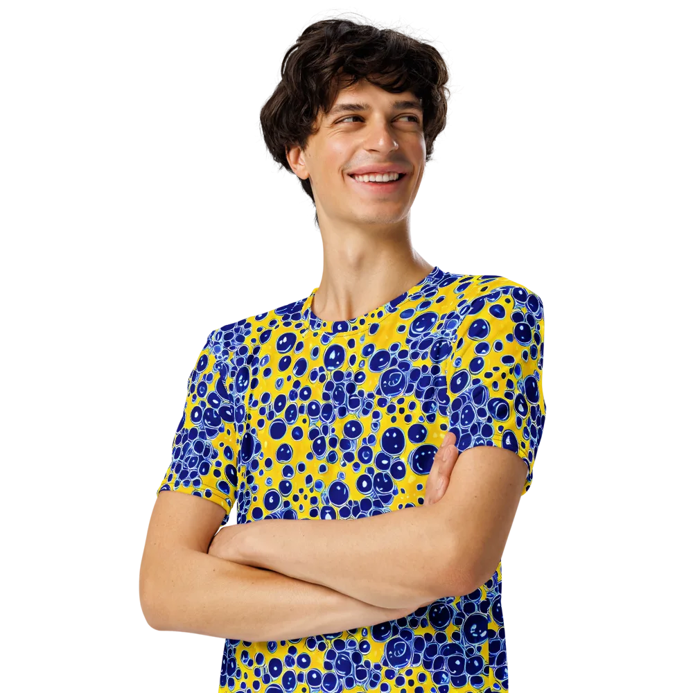 Cobalt Fizz on Men's Crew Neck T-Shirt — Left Front