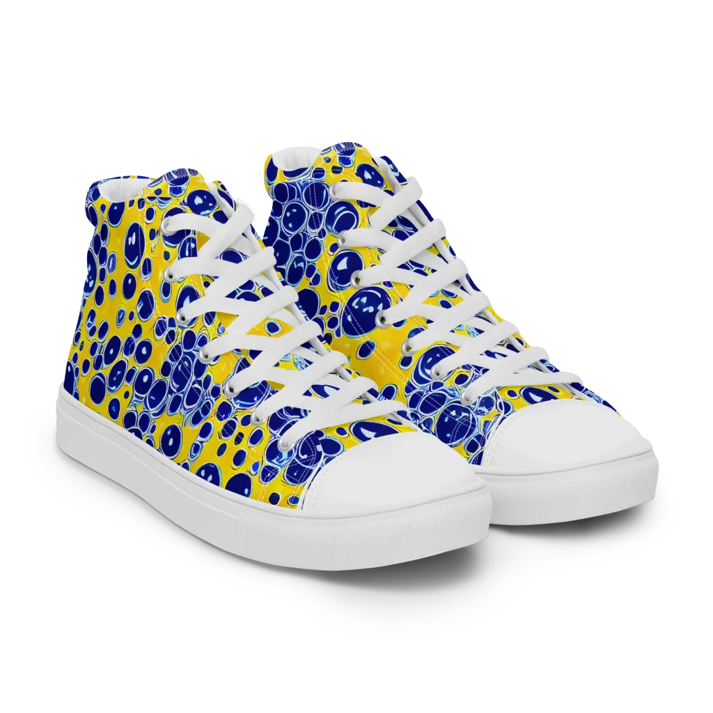 Cobalt Fizz on Men's High Top Canvas Shoes — Right Front