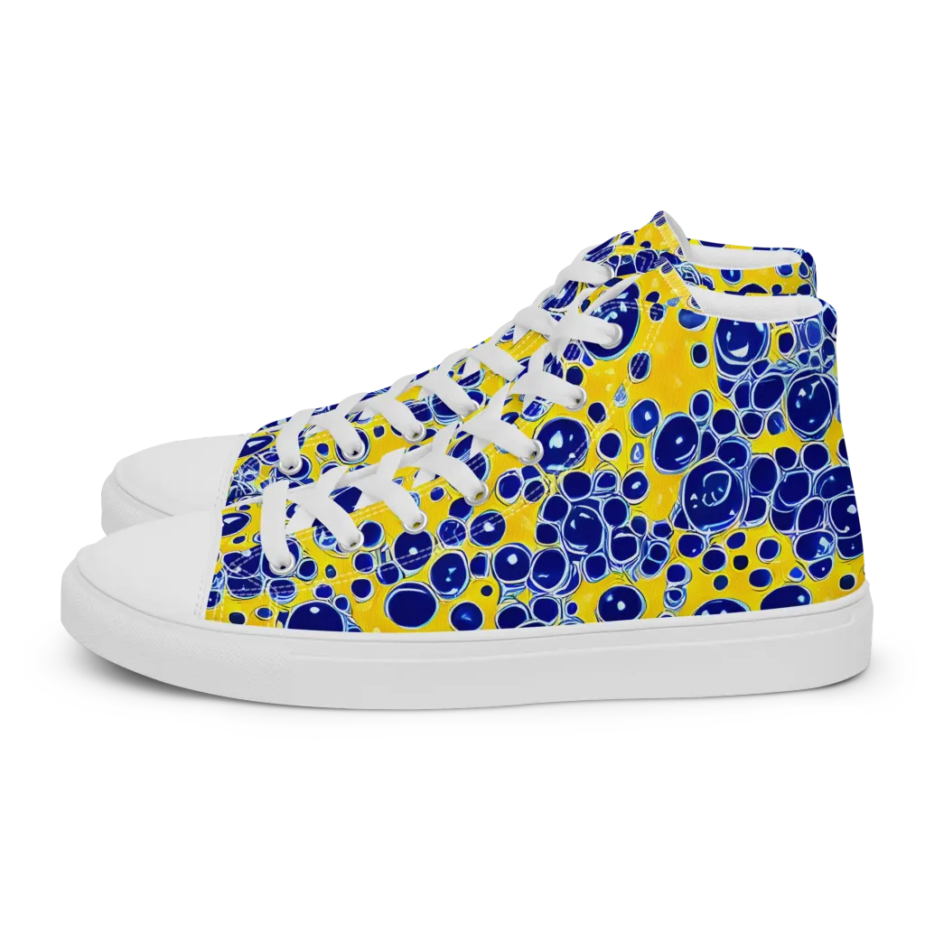 Cobalt Fizz on Men's High Top Canvas Shoes — Left