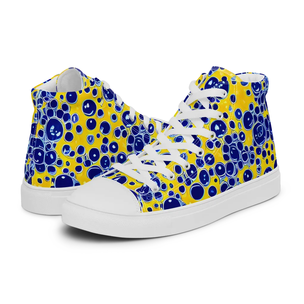 Cobalt Fizz on Men's High Top Canvas Shoes — Left
