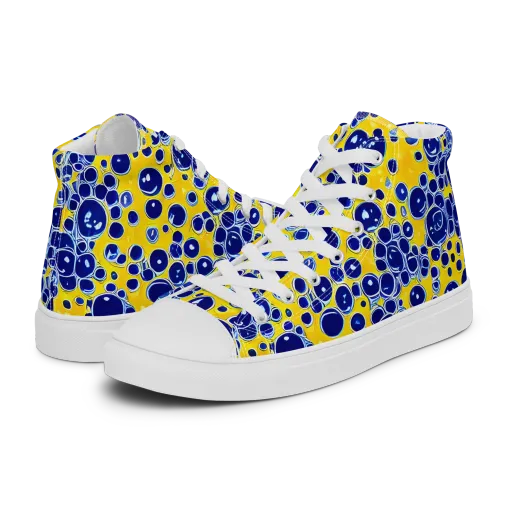Cobalt Fizz on a Men's High Top Canvas Shoes