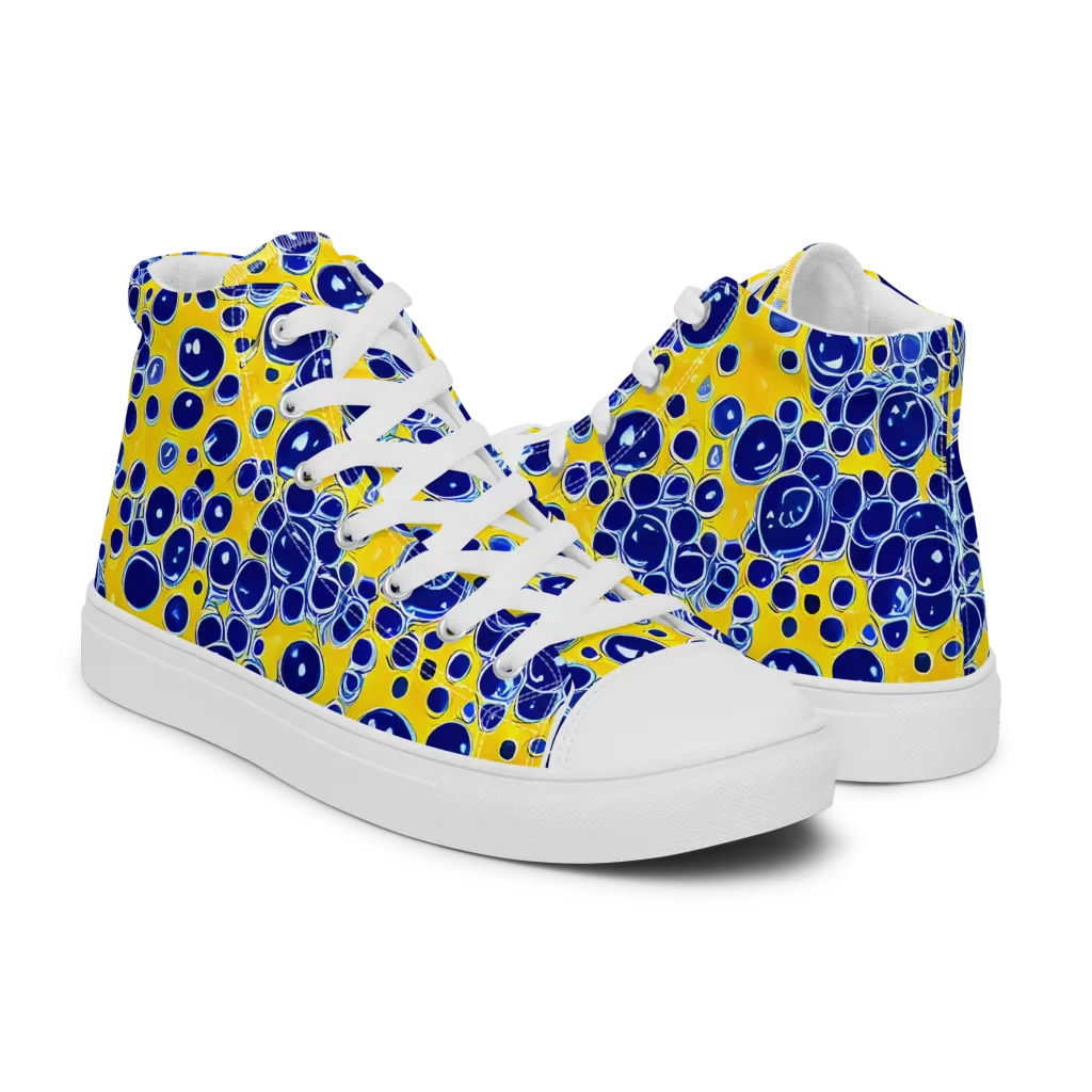 Cobalt Fizz on Men's High Top Canvas Shoes — Right