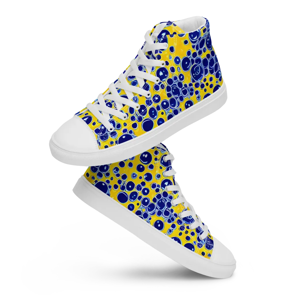 Cobalt Fizz on Men's High Top Canvas Shoes — Front