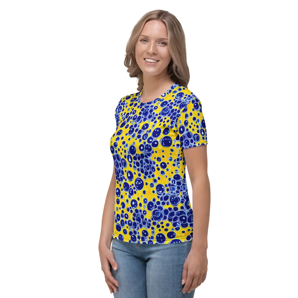 Cobalt Fizz on Women's Crew Neck T-Shirt — Left