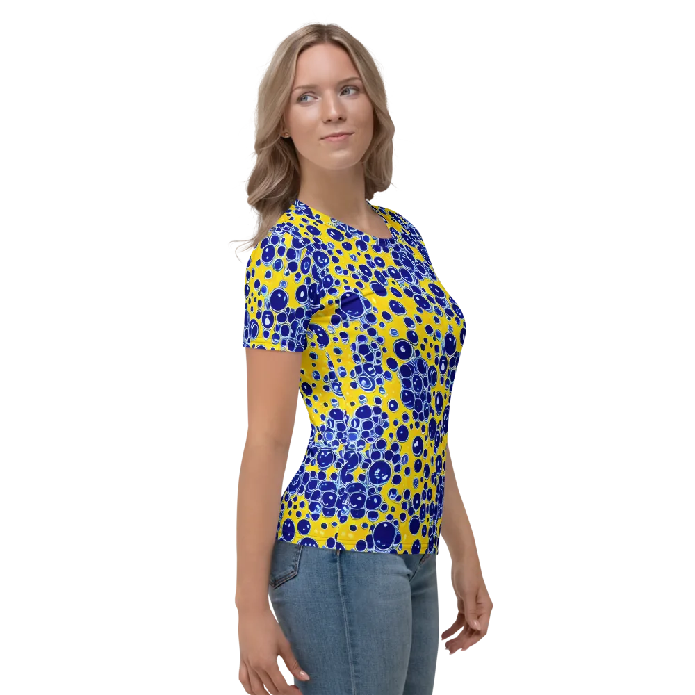Cobalt Fizz on Women's Crew Neck T-Shirt — Right