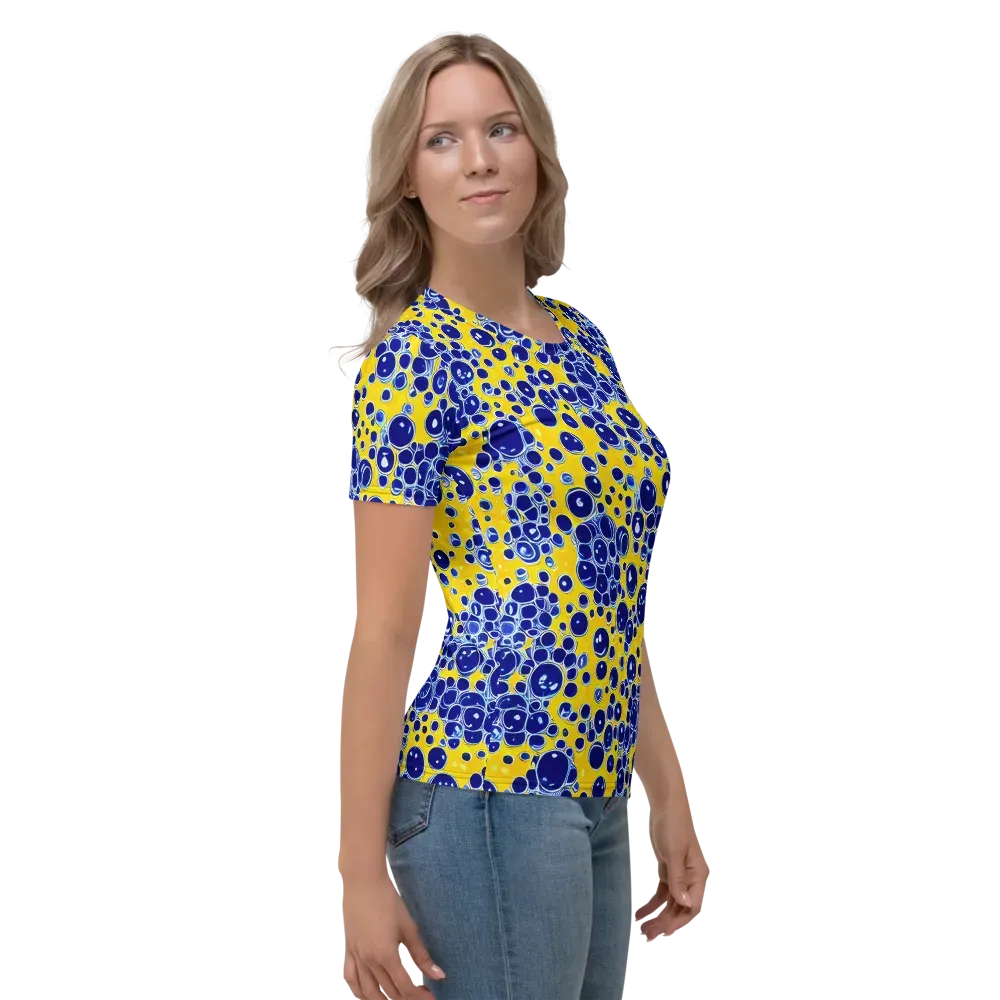 Cobalt Fizz on Women's Crew Neck T-Shirt — Right