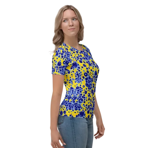 Cobalt Fizz on a Women's Crew Neck T-Shirt